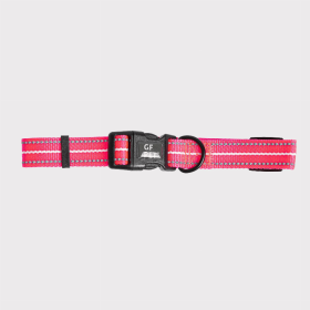 GF Pet  Reflective Dog Collars (Color: Neon Pink, size: Large-Wide)