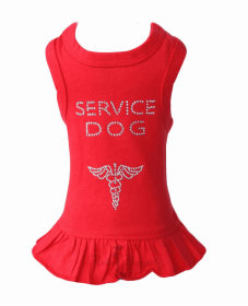 Service Dog Dress (Color: Red, size: XXS)