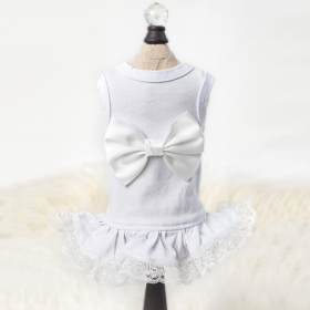 Ballerina Dog Dress (Color: White, size: XXS)