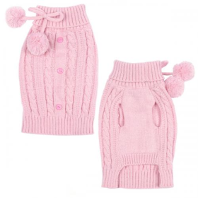 ES Cable Dog Sweater (Color: Pink, size: Xsmall)