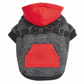 GG Harness Dog Hoodie (Color: Red, size: Xsmall)