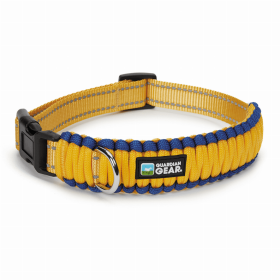 GG Reflective Paracord Dog Collars (Color: Yellow, size: small)