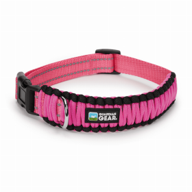 GG Reflective Paracord Dog Collars (Color: Pink, size: medium)