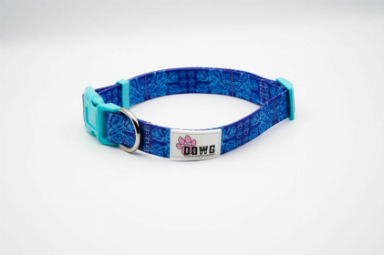 The Dowg Nylon Dog Collar (Color: Paws and Petals, size: Medium/Large)