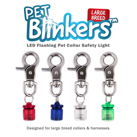 Pet Blinkers Flashing LED Safety Light for Pets (Color: Blue - Blue/White LED, size: Large Breed)