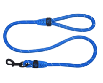 Doco Reflective Rope Dog Leash with Plastic Encased Loop Handle (Color: Blue, size: 1/2 x 4ft)