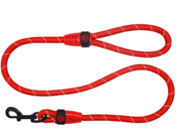 Doco Reflective Rope Dog Leash with Plastic Encased Loop Handle (Color: Red, size: 1/2 x 4ft)