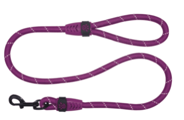 Doco Reflective Rope Dog Leash with Plastic Encased Loop Handle (Color: Purple, size: 1/2 x 4ft)