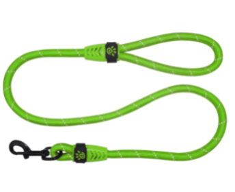 Doco Reflective Rope Dog Leash with Plastic Encased Loop Handle (Color: S. Lime, size: 1/2 x 4ft)