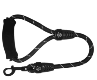 Doco 20" Reflective Traffic Rope Dog Leash with  Ergocurve Foam Handle Ver. 2 (Color: Black, size: 1/2 X 20in)