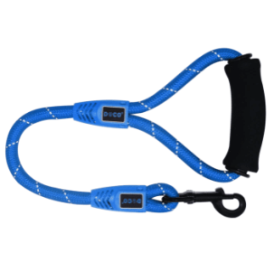 Doco 20" Reflective Traffic Rope Dog Leash with  Ergocurve Foam Handle Ver. 2 (Color: Blue, size: 1/2 X 20in)