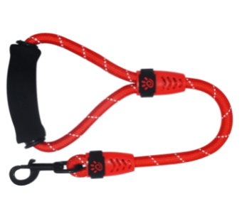 Doco 20" Reflective Traffic Rope Dog Leash with  Ergocurve Foam Handle Ver. 2 (Color: Red, size: 1/2 X 20in)