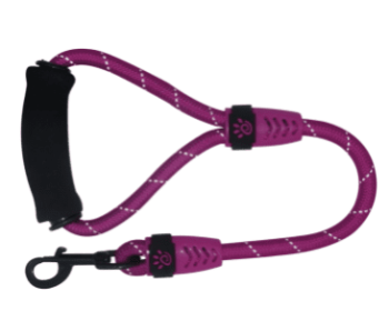 Doco 20" Reflective Traffic Rope Dog Leash with  Ergocurve Foam Handle Ver. 2 (Color: Purple, size: 1/2 X 20in)