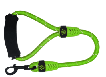 Doco 20" Reflective Traffic Rope Dog Leash with  Ergocurve Foam Handle Ver. 2 (Color: S. Lime, size: 1/2 X 20in)