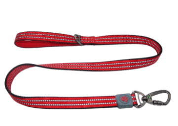 Doco Vario Dog Leash with Reflective Thread (Color: Red, size: medium)