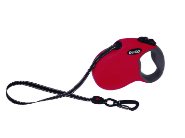 Doco All Day Adventure Retractable Dog Leash (Color: Red, size: small)