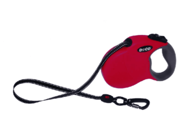 Doco All Day Adventure Retractable Dog Leash (Color: Red, size: large)