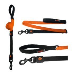 Doco Shock Absorbing Bungee Dog Leash (Color: Safety Orange, size: large)