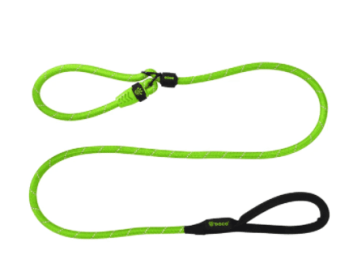 Doco Reflective Rope Slip Dog Leash with Black Nylon Handle (Color: S. Lime, size: small)