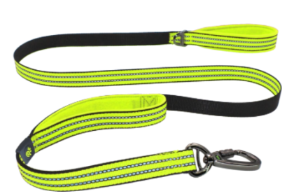 Doco Vario Double Handle Walking/Traffic Dog Leash (Color: Safety Lime, size: large)