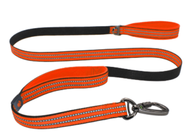 Doco Vario Double Handle Walking/Traffic Dog Leash (Color: Safety Orange, size: large)