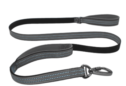 Doco Vario Double Handle Walking/Traffic Dog Leash (Color: Grey, size: large)