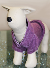 Doggy Hoodie French Terry (Color: Plum, size: XS)