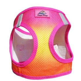 American River Choke Free Dog Harness Ombre Collection (Color: Raspberry Pink and Orange, size: small)