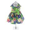 Blue Lagoon Hawaiian Hibiscus Dog Dress with Matching Leash