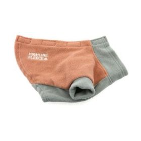 Highline Fleece Dog Coat (Color: Coral and Gray, size: Size 26)