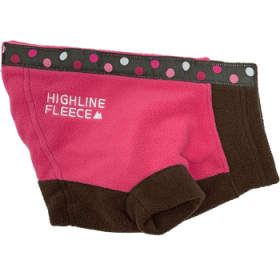 Highline Fleece Dog Coat (Color: Pink and Brown with Polka Dots, size: Size 12LC)