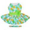 Pineapple Luau Dog Harness Dress with Matching Leash