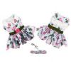 Pink Rose Dog Harness Dress with Matching Leash