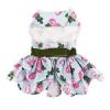 Pink Rose Dog Harness Dress with Matching Leash